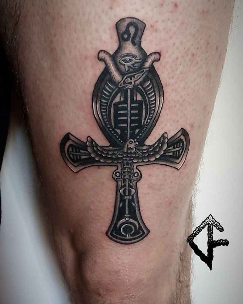 Egyptian Cross Tattoo 2