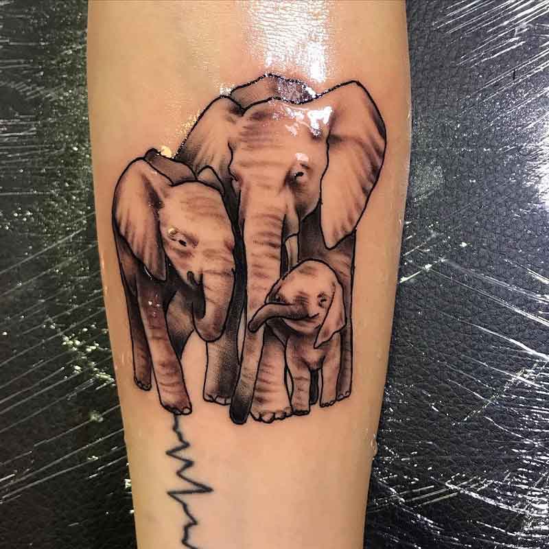 Family Elephant Tattoo 2
