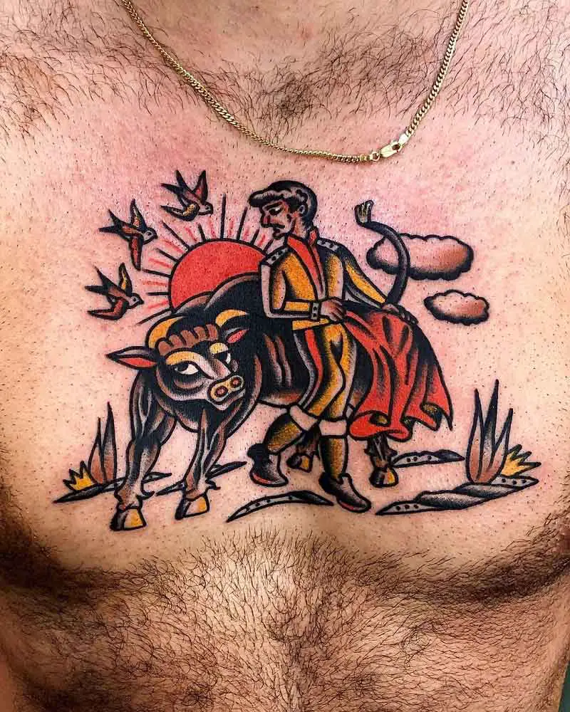 Fighting Bull Tattoo 3