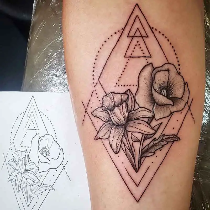 Flower Geometric Tattoo 1