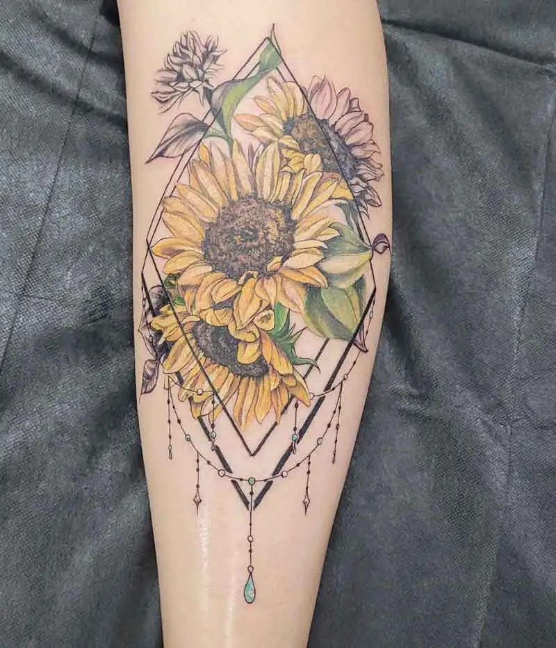 Flower Geometric Tattoo 2