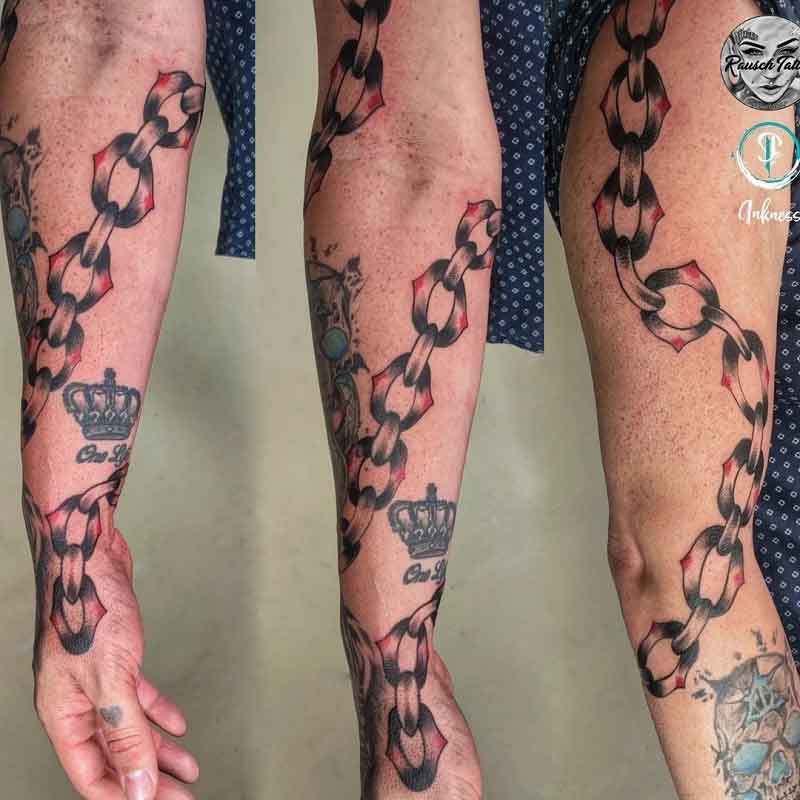 Awesome Man Right Sleeve Chain Tattoo