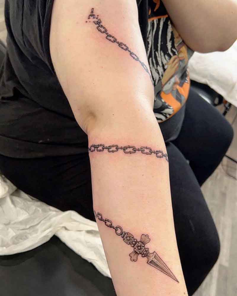 Forearm Chain Tattoo 2