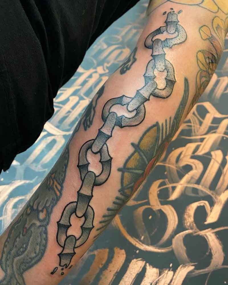 Forearm Chain Tattoo 3