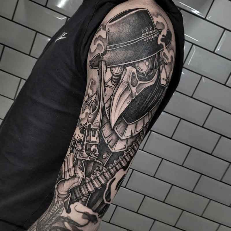 Forearm Plague Doctor Tattoo 3