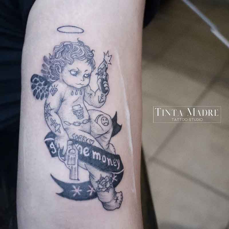 Gangster Cupid Tattoo 1