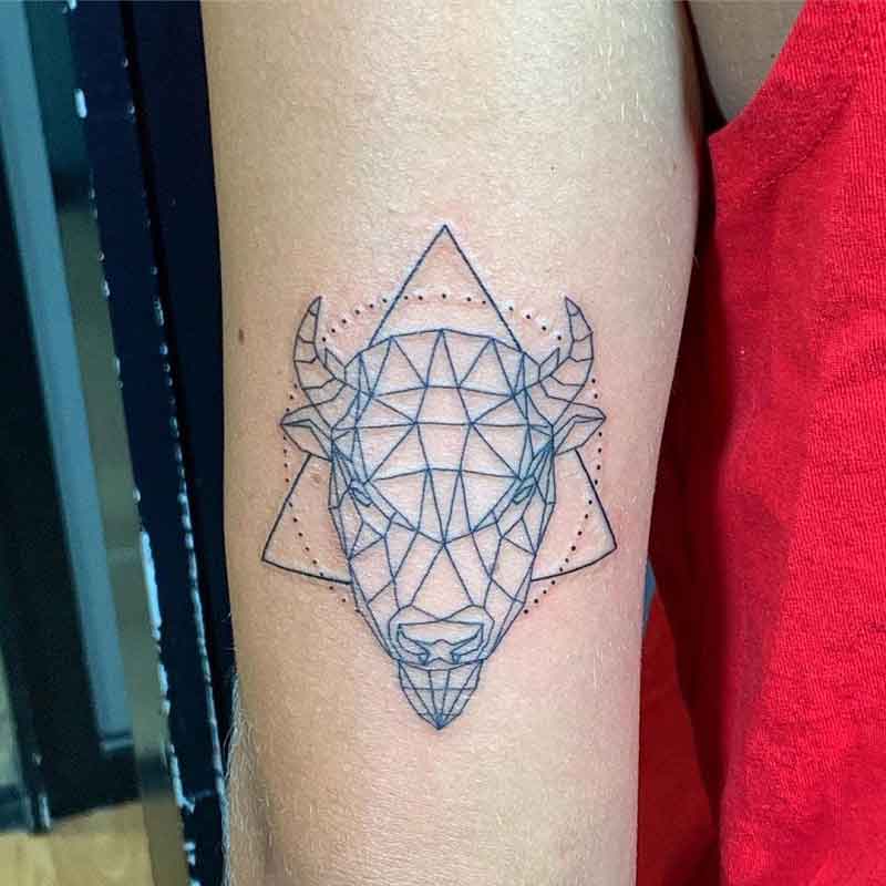 Geometric Bison Tattoo 1