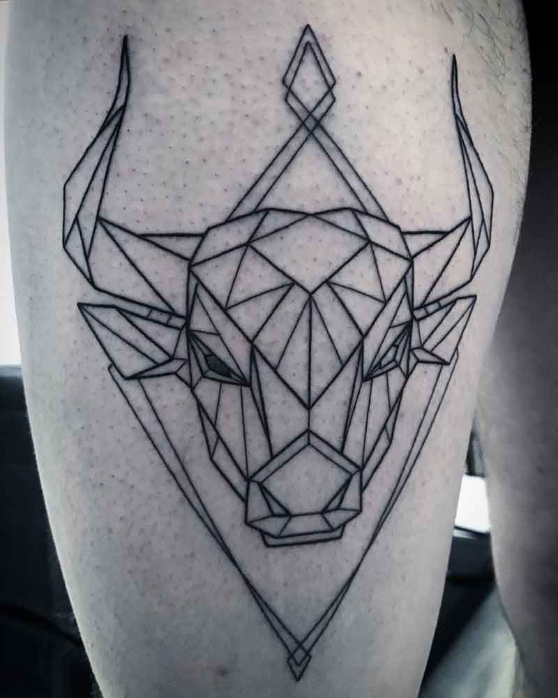 Geometric Bull Tattoo 1