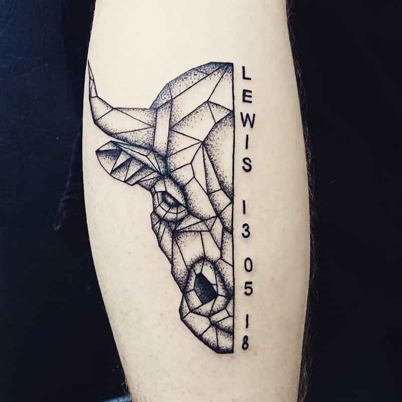 Geometric Bull Tattoo 3