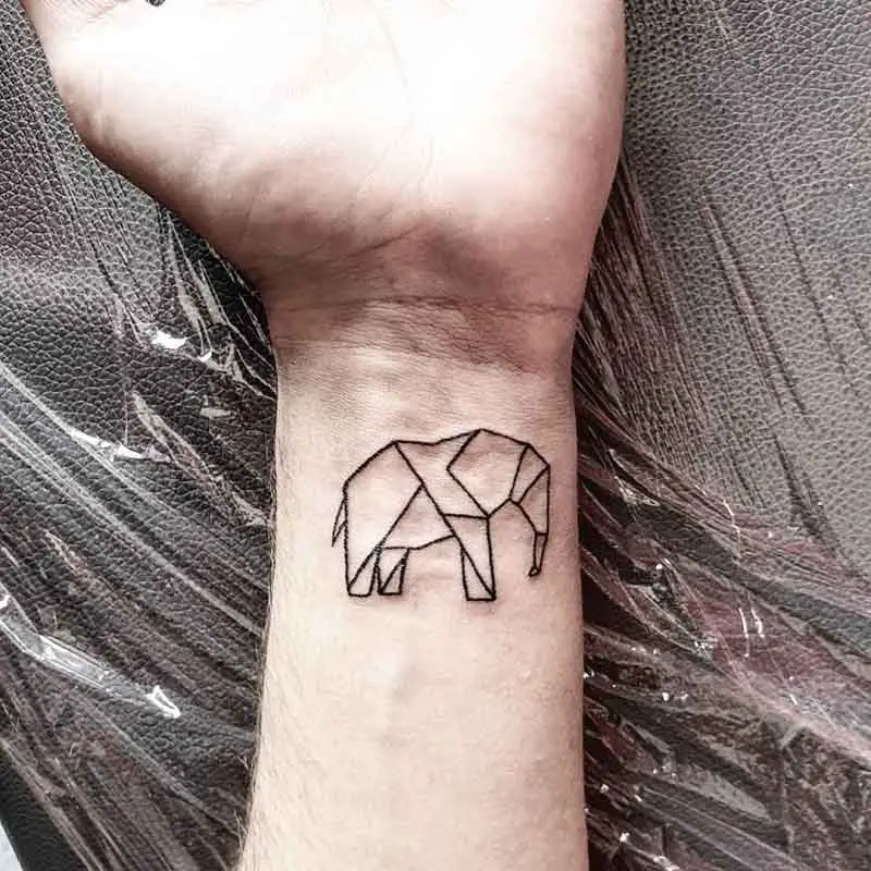 Geometric Elephant Tattoo 2