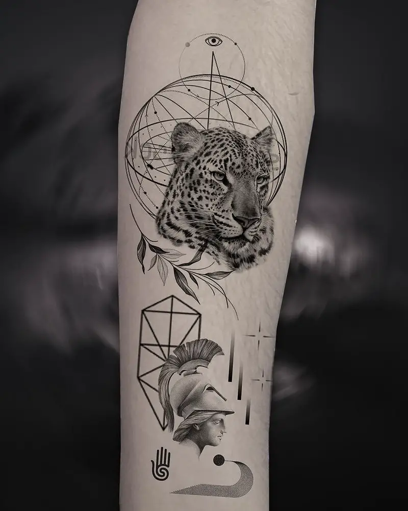 Geometric Leopard Tattoo 3