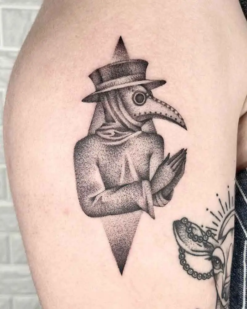 Geometric Plague Doctor Tattoo 1