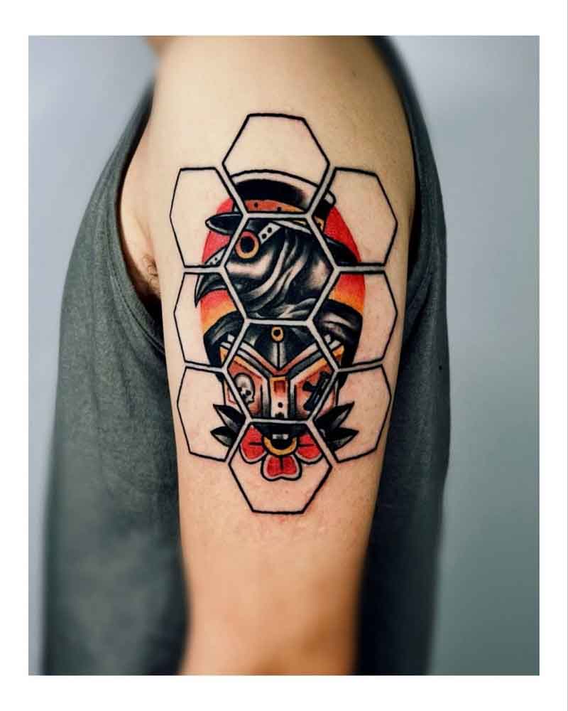 Geometric Plague Doctor Tattoo 3
