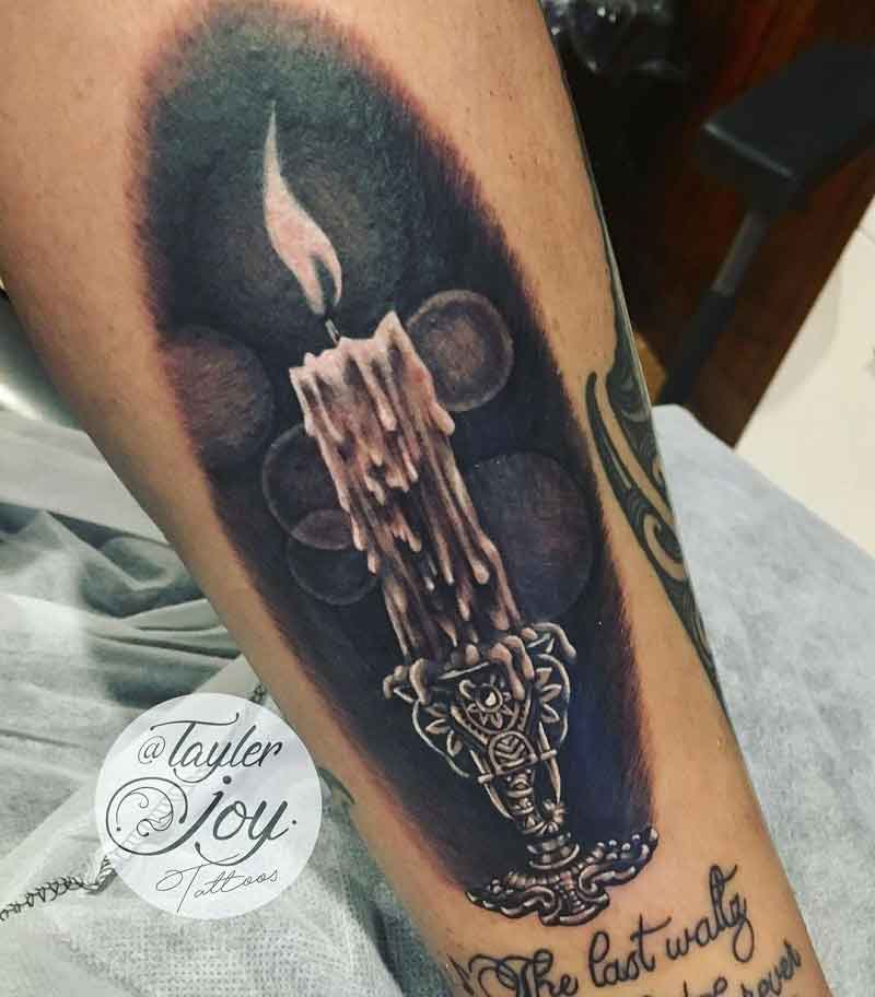 Gothic Candle Tattoo 1