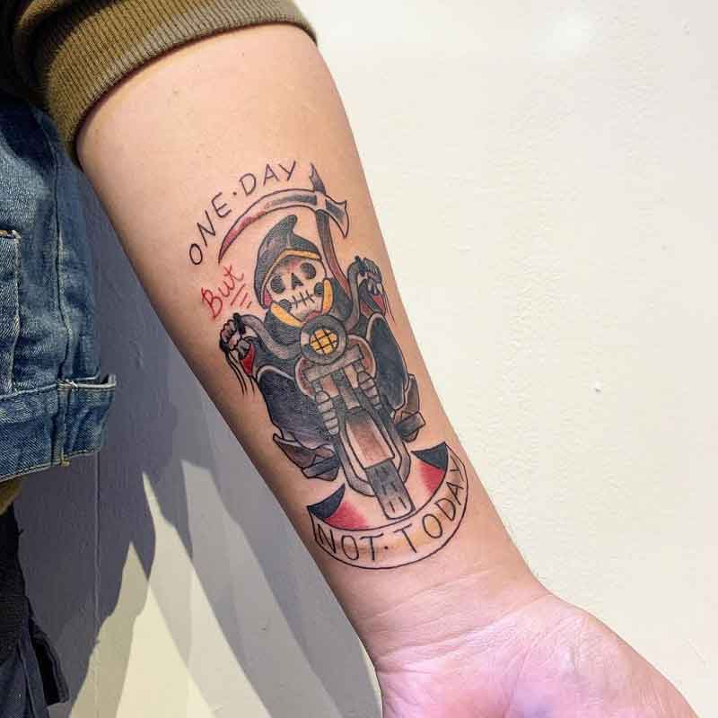 Grim Reaper Riding A Motorcycle Tattoo 2