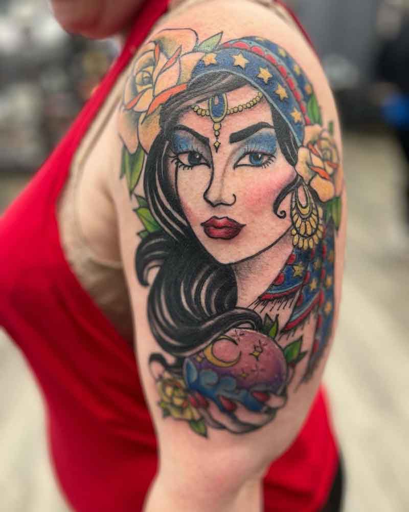 Gypsy Crystal Ball Tattoo 1