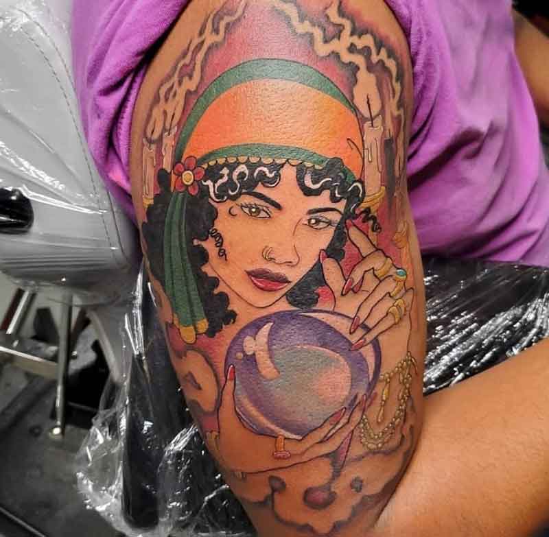 Gypsy Crystal Ball Tattoo 3