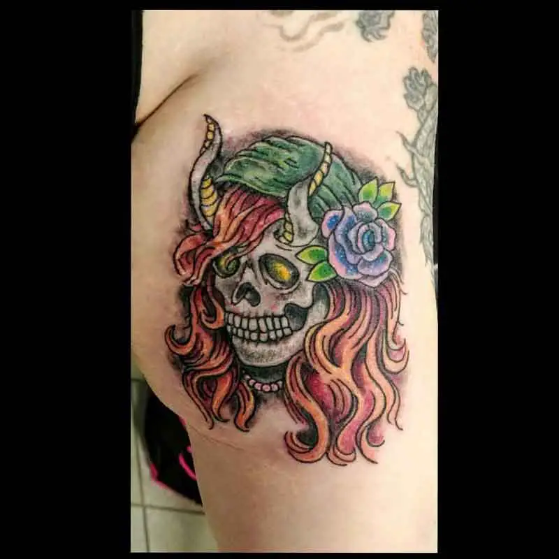 Gypsy Skull Tattoo Flash