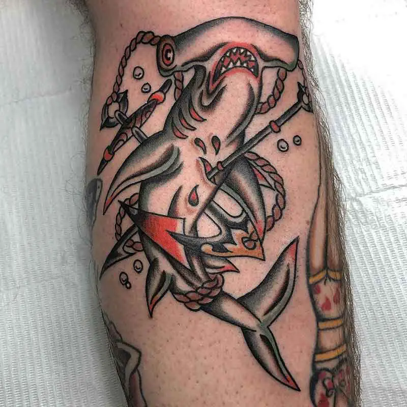Hammerhead Shark Anchor Tattoo 2