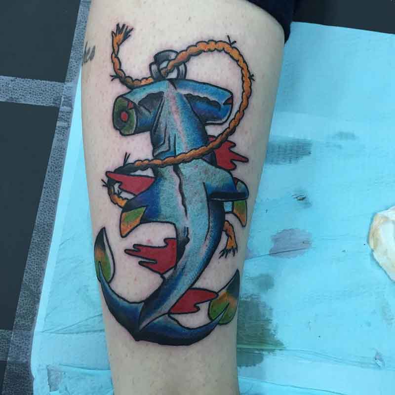 Hammerhead Shark Anchor Tattoo 3