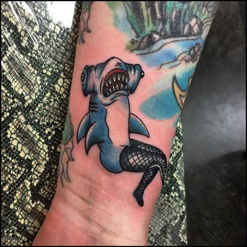Hammerhead Shark Funny Tattoo 1