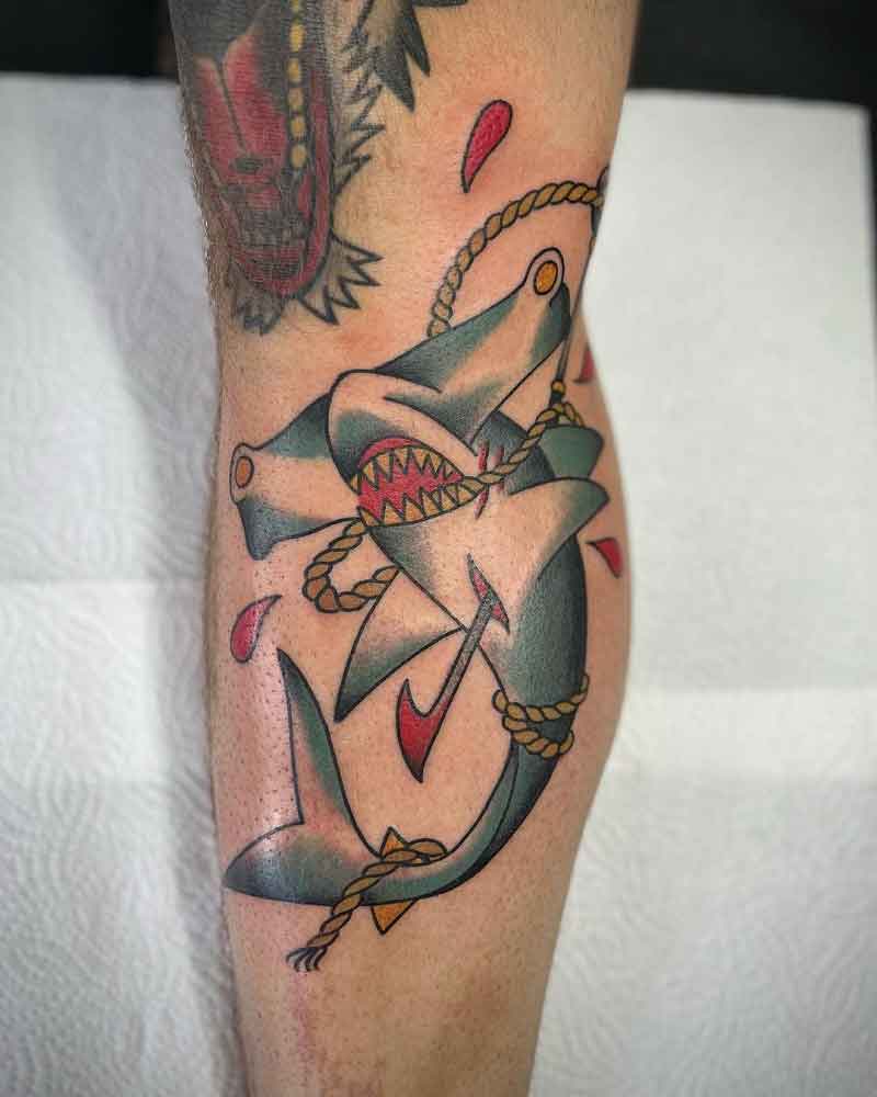 Hammerhead Shark Harpoon Tattoo 2
