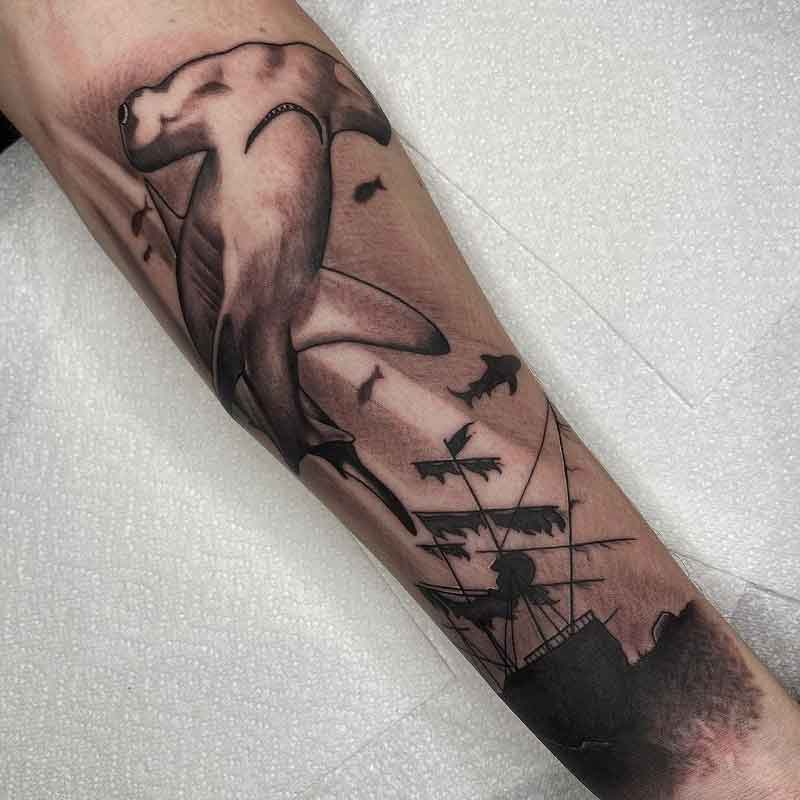 Hammerhead Shark Sleeve Tattoo 1