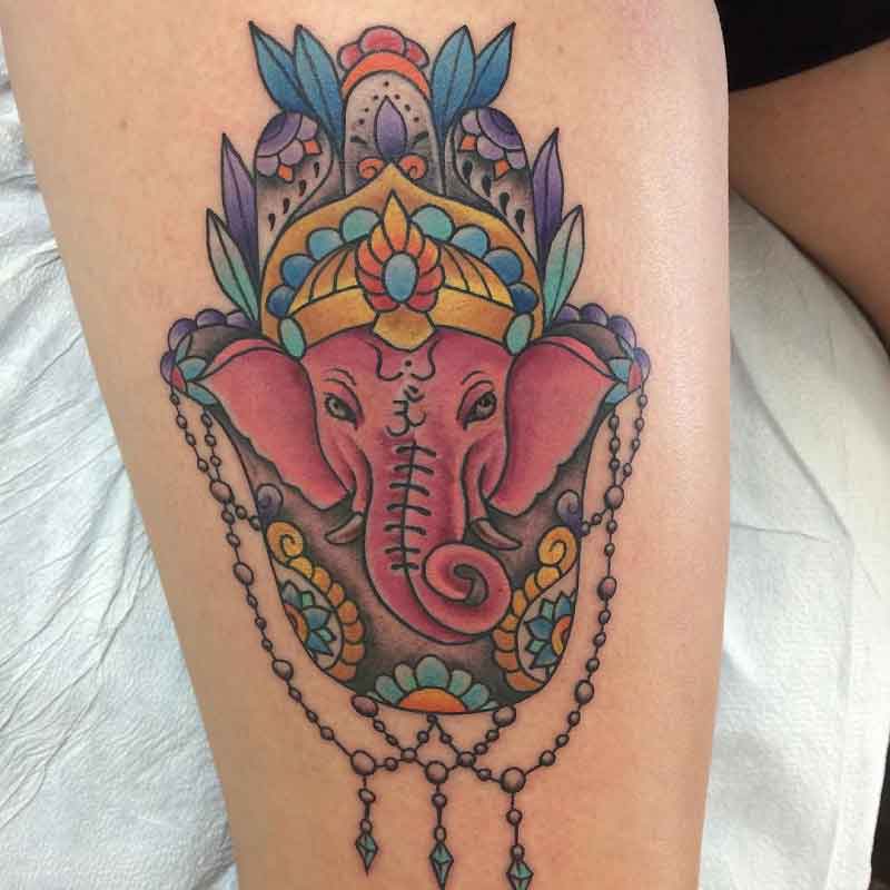 Hamsa Elephant Tattoo 3