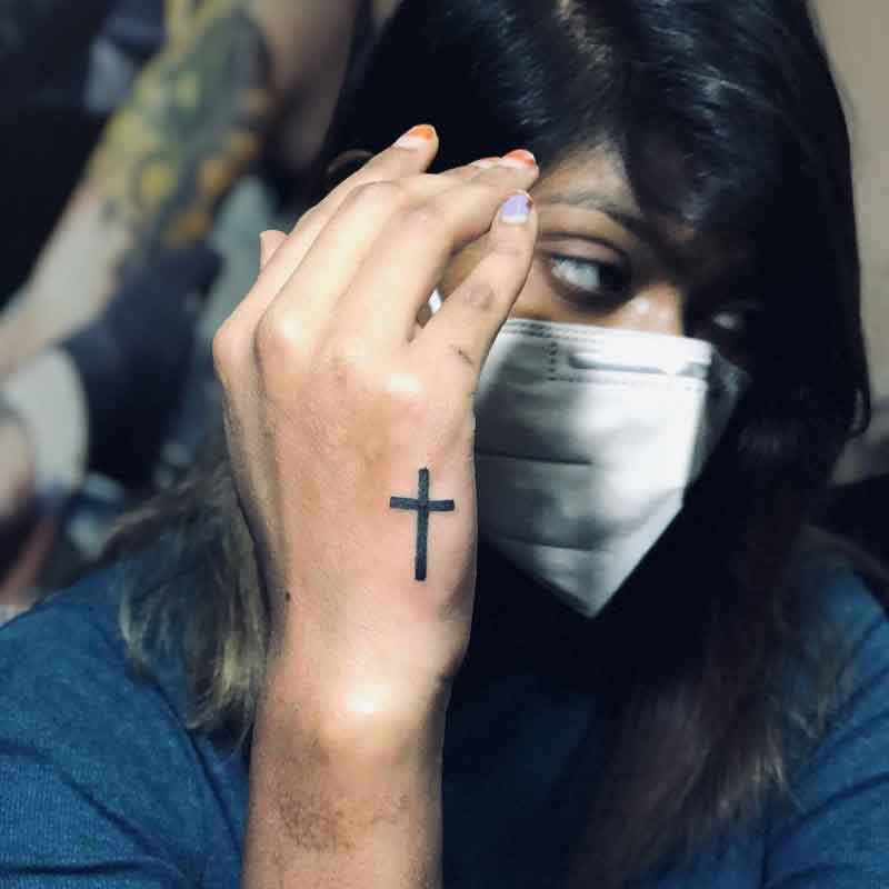 Hand Cross Tattoo 1