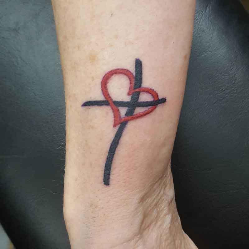 Heart Cross Tattoo 2