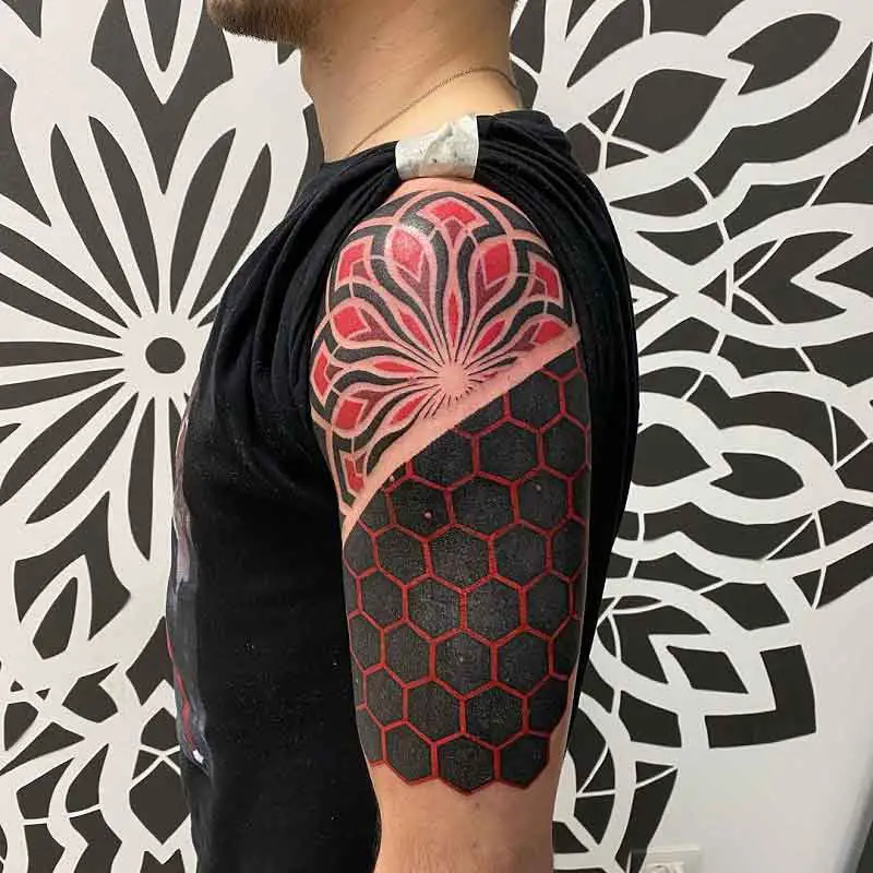 Honeycomb Geometric Tattoo 3