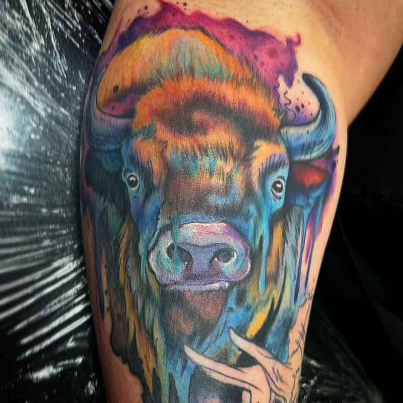 Indian Bison Tattoo 1