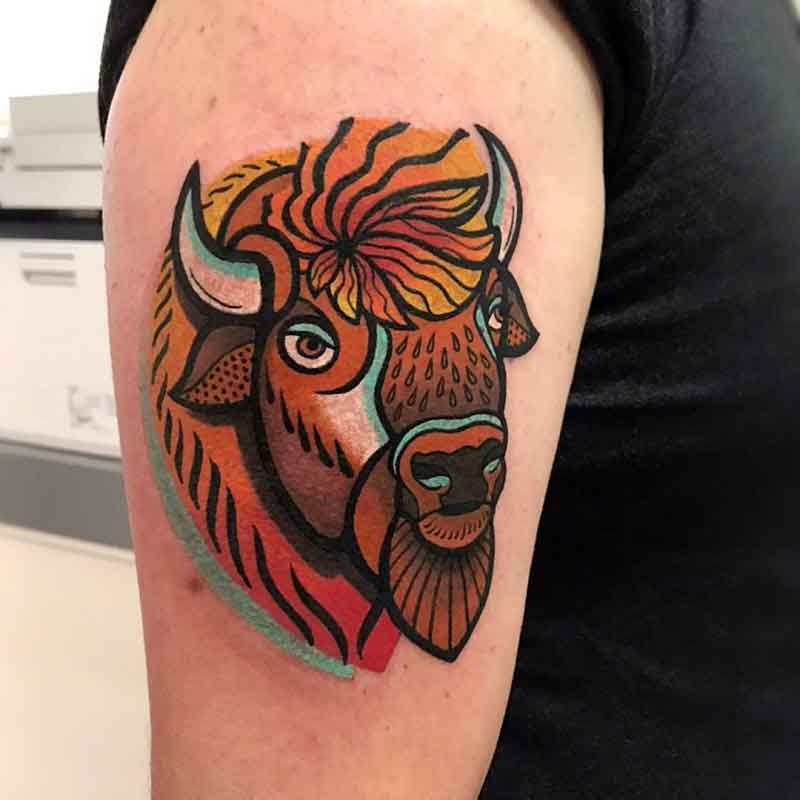 Indian Bison Tattoo 2