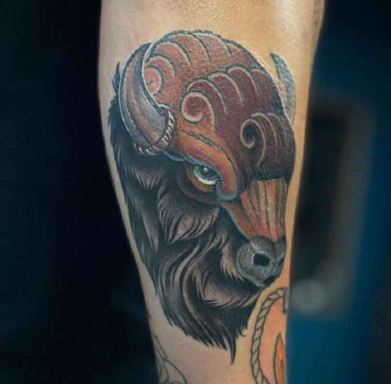Indian Bison Tattoo 3