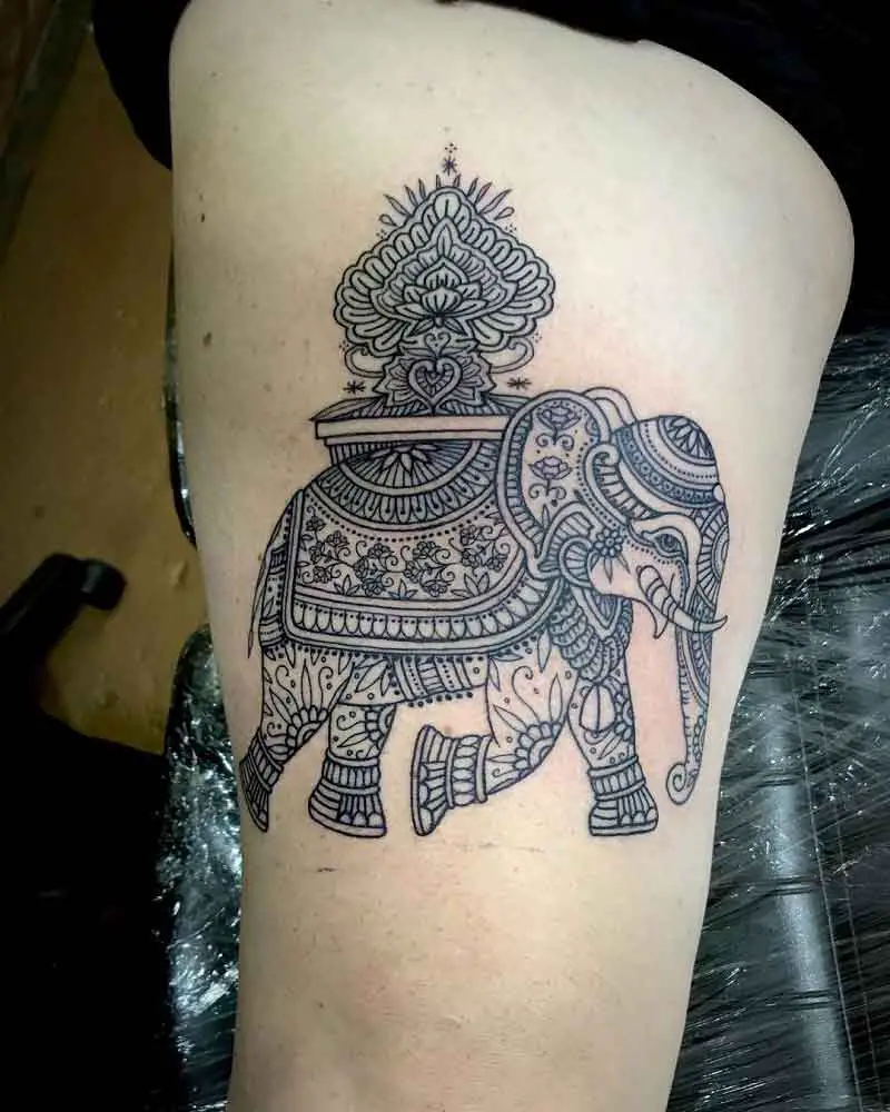 Indian Elephant Tattoo 1