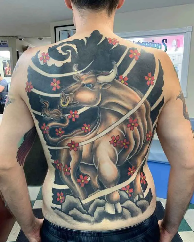 Japanese Bull Tattoo 3