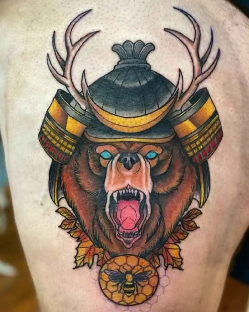 Japanese Style Bear Tattoo 1