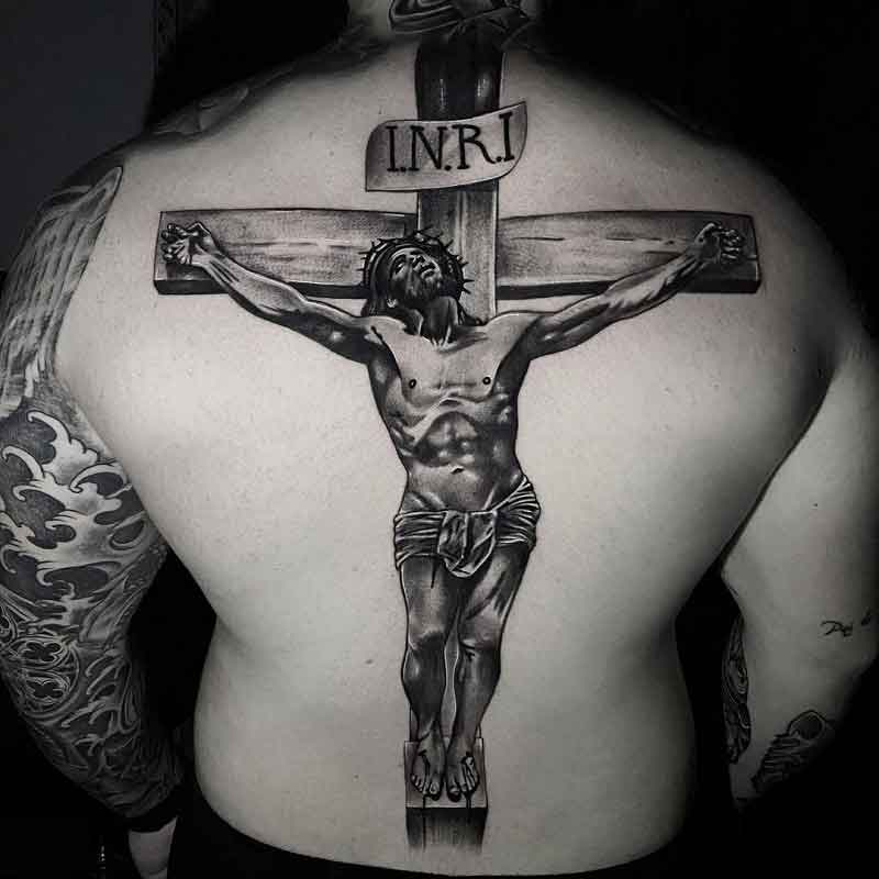 jesus on cross tattoo design