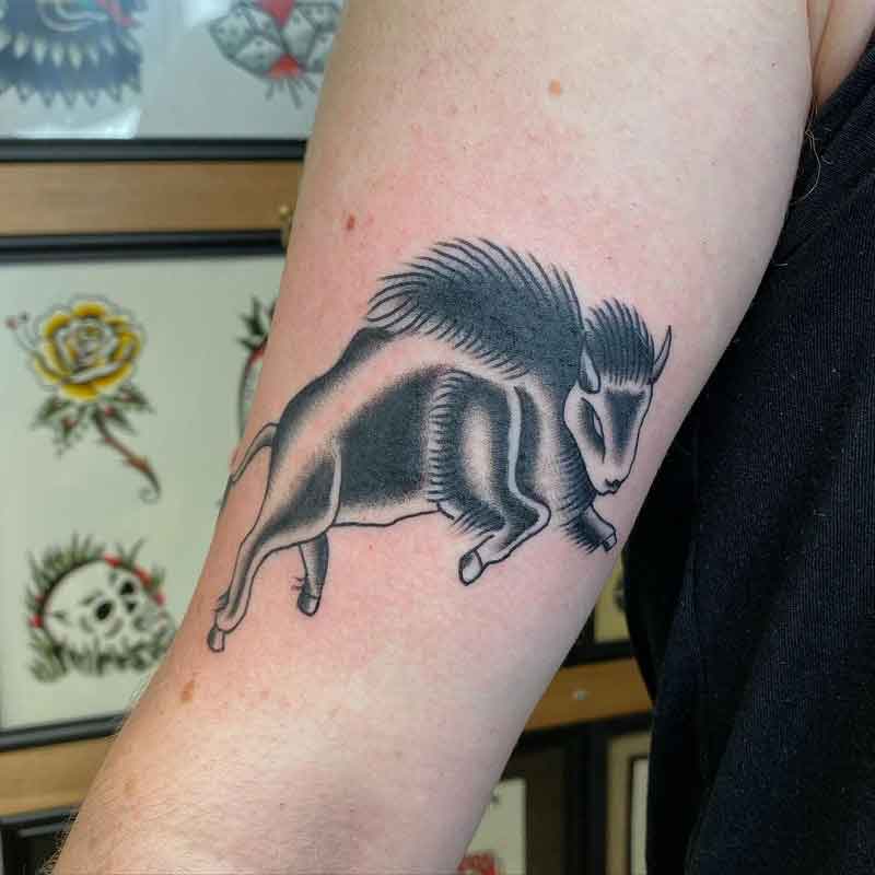 Jumping Bison Tattoo 3