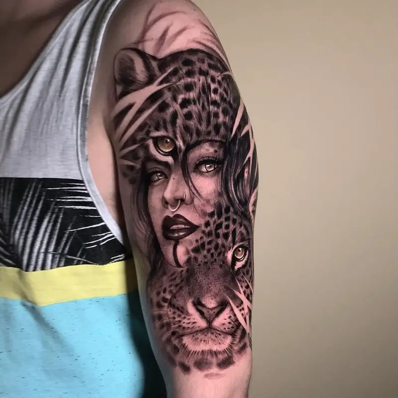 Leopard Face Tattoo 2