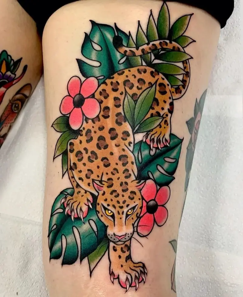 Leopard Flower Tattoo 2
