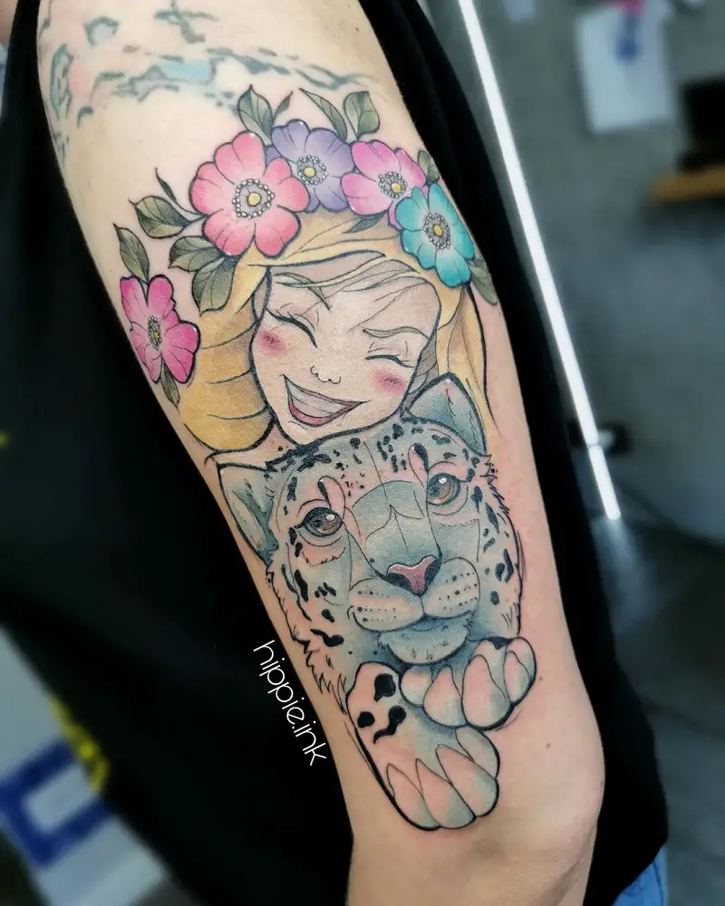 Leopard Flower Tattoo 3