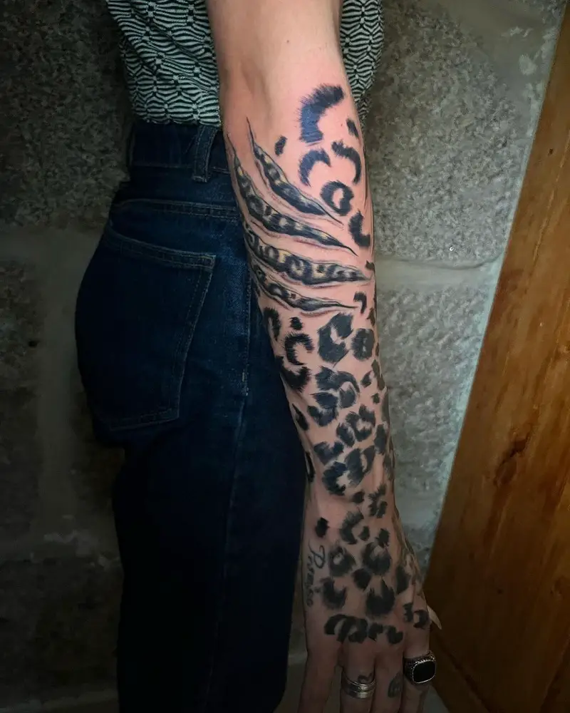 animal print scratch tattoos