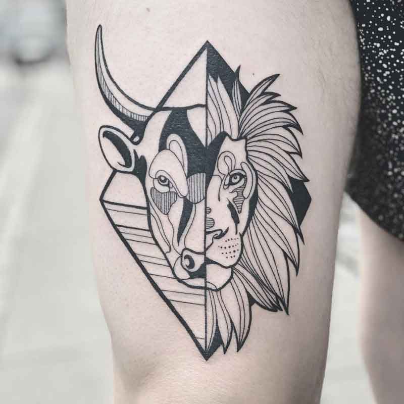 Lion Bull Tattoo 2