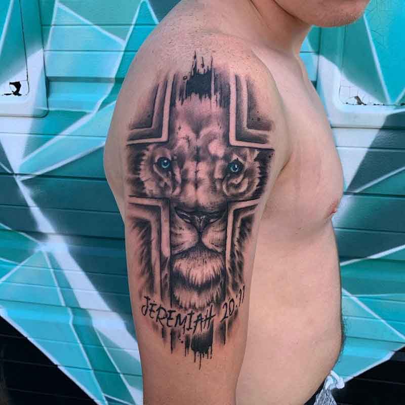 Lion Cross Tattoo 1