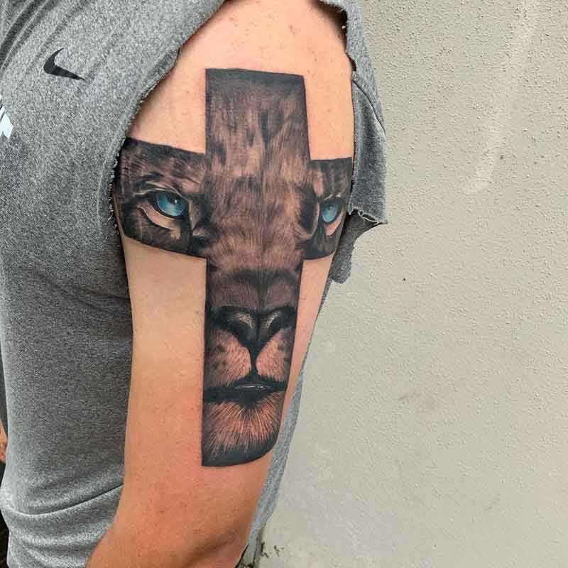 Lion Cross Tattoo 2