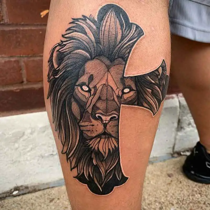 Lion Cross Tattoo 3