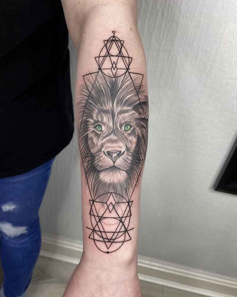 Lion Geometric Tattoo 2