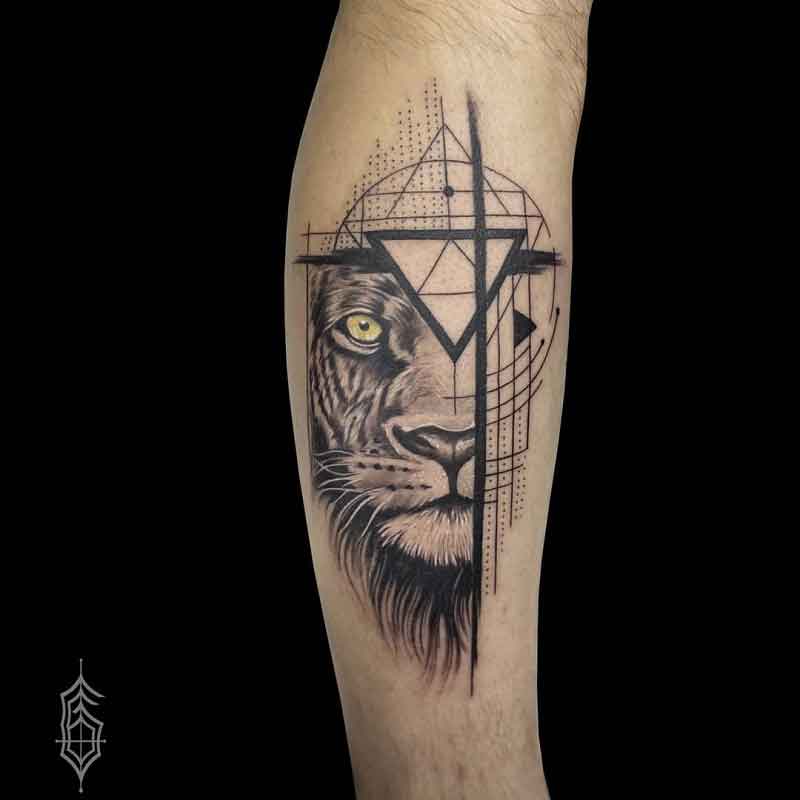 Lion Geometric Tattoo 3
