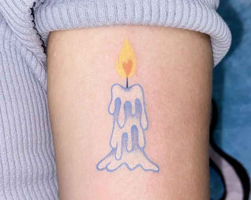 Lit Candle Tattoo 1